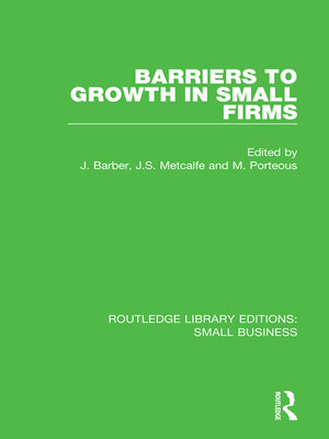 cover image of Barriers to Growth in Small Firms